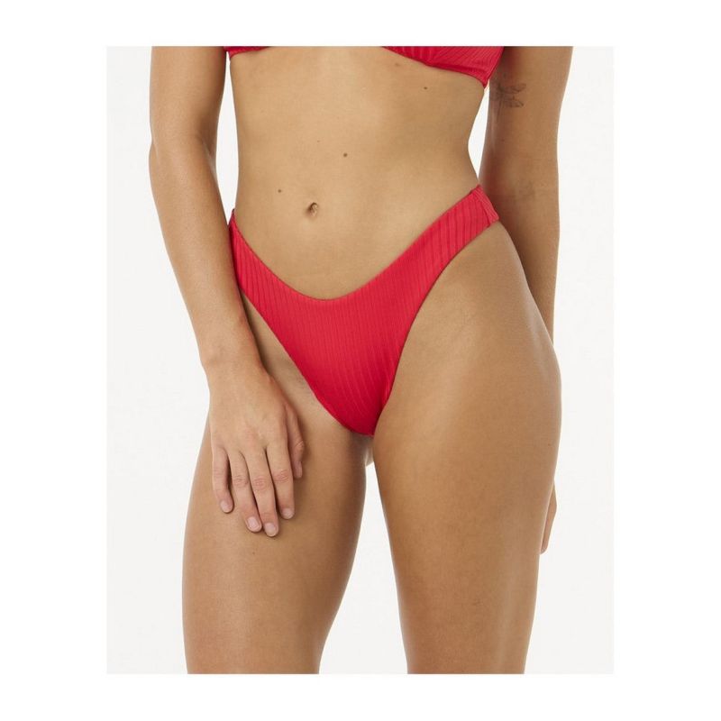 RIP CURL Premium Surf Hi Leg Skimpy Swim Briefs Red