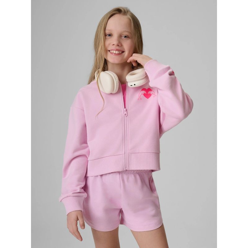Girls' loose sweatshirt with hood 4F 4FJRSS26TSWSF2936-56S 4f