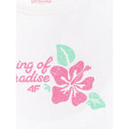 Girls' sleeveless T-shirt with print 4F 4FJRSS26TSLEF328-11S