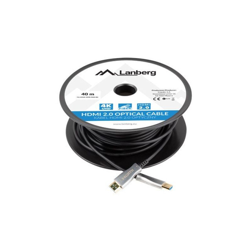 LANBERG HDMI CABLE M/M V2.0 40M OPTICAL AOC CA-HDMI-20FB-0400-BK Kable i adaptery/Kable HDMI Your Sports Performance