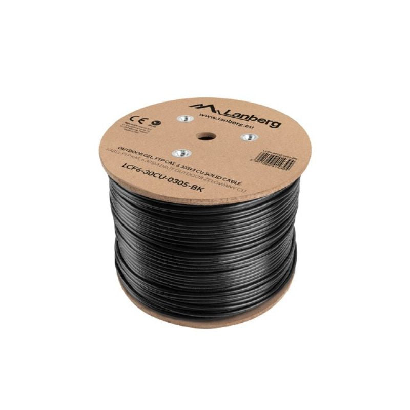 Lanberg LCF6-30CU-0305-BK F/UTP Cable (F/UTP, RJ45 - F/UTP, RJ45; FTP; 305m; cat. 6; black) Kable, gniazda i wtyki/Kable sieciowe Your Sports Performance