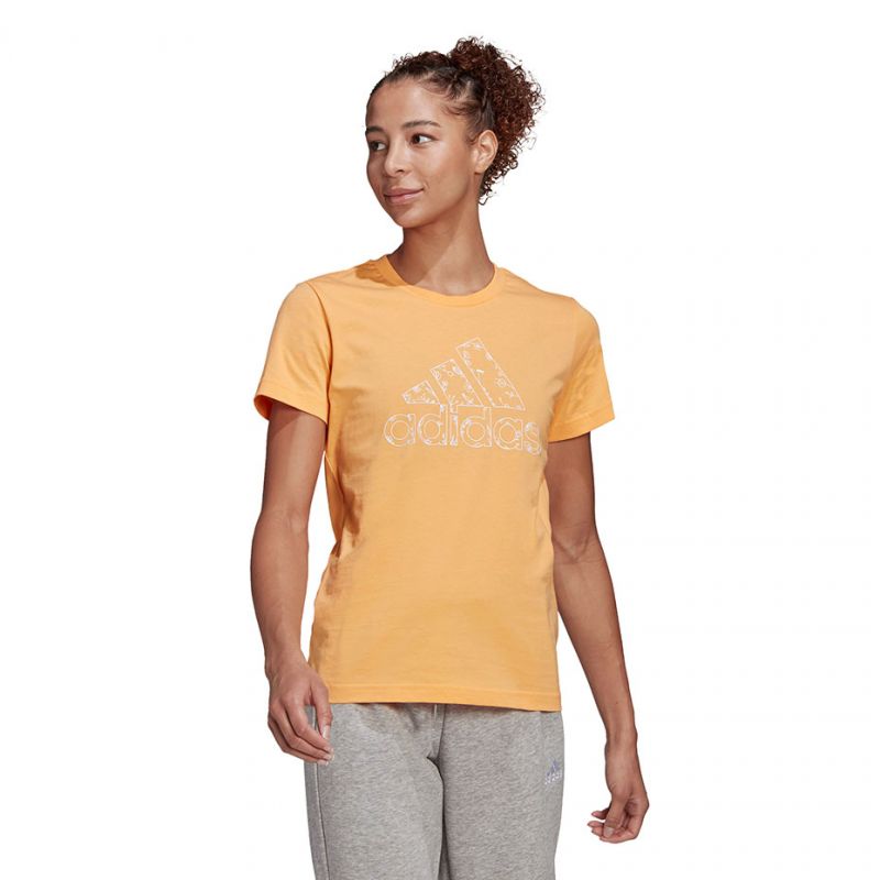 Adidas Outlined Floral Graphic T-Shirt W GL1030 Clothing/Training Adidas