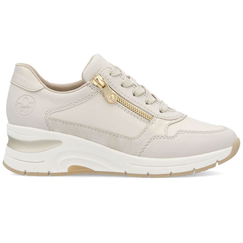 Women's beige leather wedge sneakers Rieker N9301-60 To be categorized Your Sports Performance