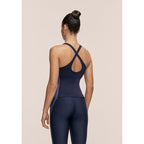 CASALL Women's Shaped Block Built in Bra Tank Navy Blue