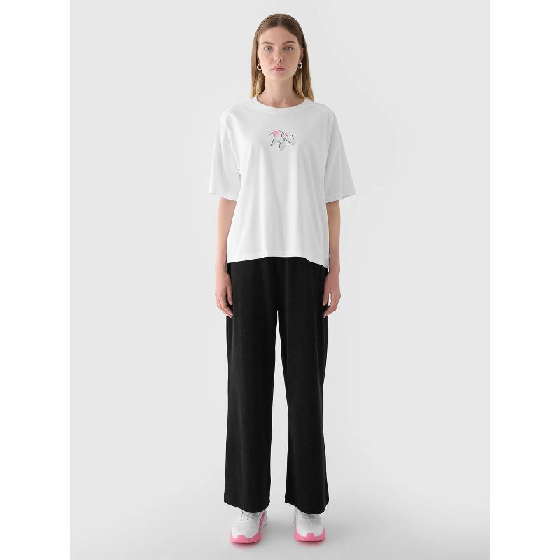 Women's oversize printed T-shirt 4F 4FRAW24TTSHF2582-10S *Kategoria tymczasowa Your Sports Performance