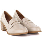 Women's beige lords heeled shoes M.Daszyński MR2201D-3A To be categorized Your Sports Performance
