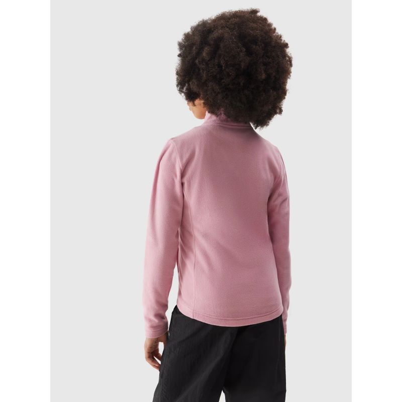 Regular girls' fleece with stand-up collar 4F Junior 4FJWSS24TFLEF166-54S *Kategoria tymczasowa Your Sports Performance
