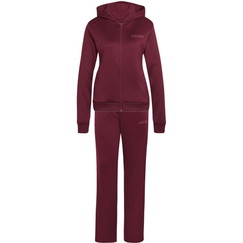 Women's adidas Essentials Linear Burgundy Tracksuit KQ7588