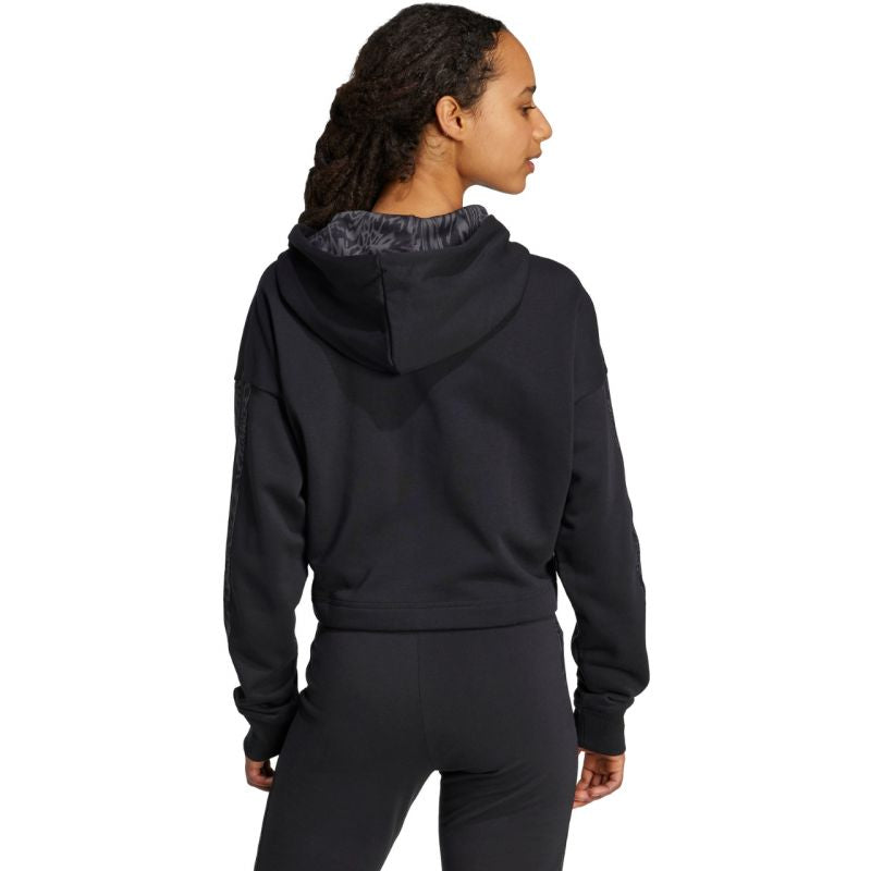 adidas Essentials 3 Stripes Print French Terry Hoodie W JC6244 Clothing/Lifestyle/adidas Adidas