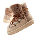 D.Franklin women's winter snow boots, fashionable fur lining, brown beige high D.Franklin