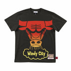 Mitchell & Ness NBA Logo Chicago Bulls T-Shirt Black Odzież/Odzież na co dzień Your Sports Performance