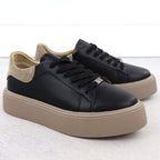 Women's leather platform sneakers, black, Filippo DP6119 Footwear Your Sports Performance