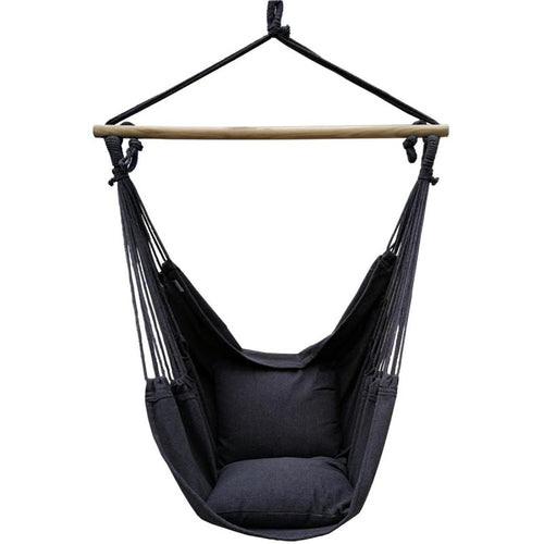 BRAZILIAN HAMMOCK CHAIR 100X130CM AND 2 PILLOWS 40X40CM BLACK Home and Garden/Garden Your Sports Performance