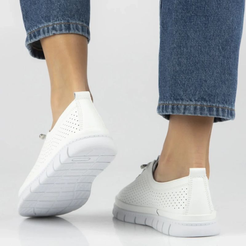 Women's leather openwork shoes, white Filippo DP7671 Footwear Your Sports Performance