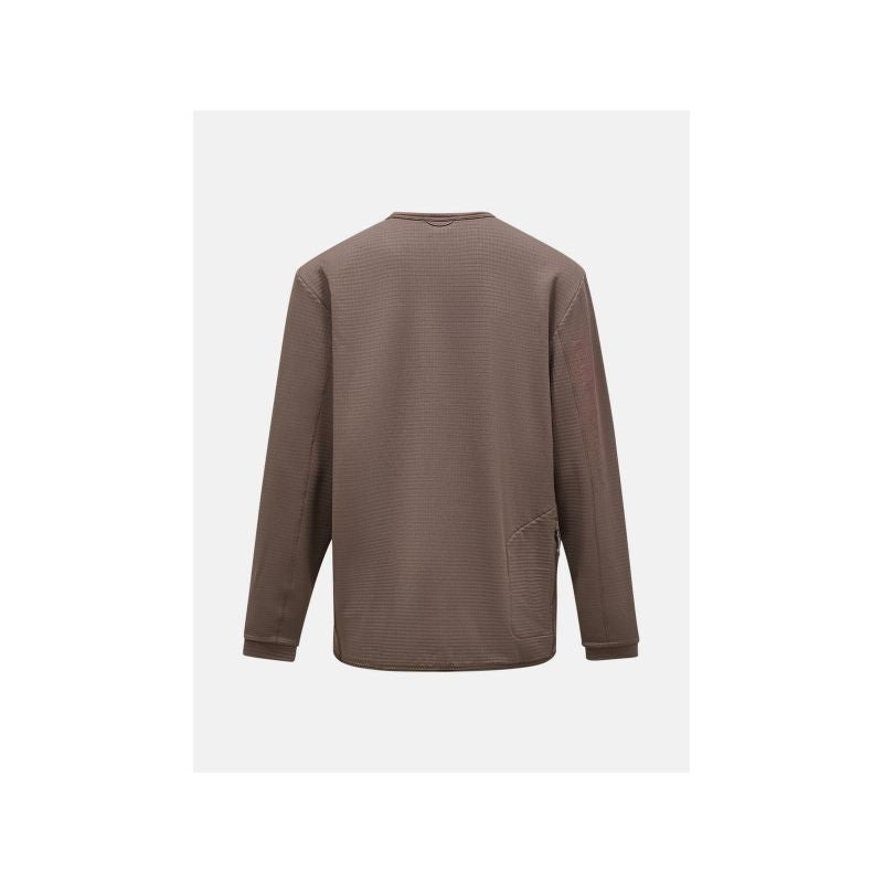Men's PEAK PERFORMANCE M Trail Polartec Power Grid Crew sweatshirt, brown