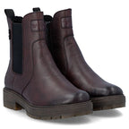 Women’s Leather Chelsea Ankle Boots, Insulated, Burgundy Rieker 75860-35