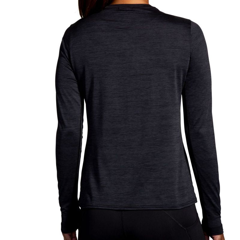 Men's Luxe Long Sleeve Running T-shirt, Black Import z Brooks/Brooks/Koszulki Your Sports Performance