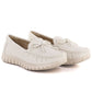 Women's cream moccasin shoes Sergio Leone MK093 LEONE
