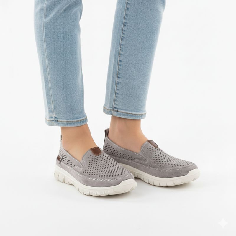Women's leather openwork shoes gray eVento 9802 To be categorized Your Sports Performance