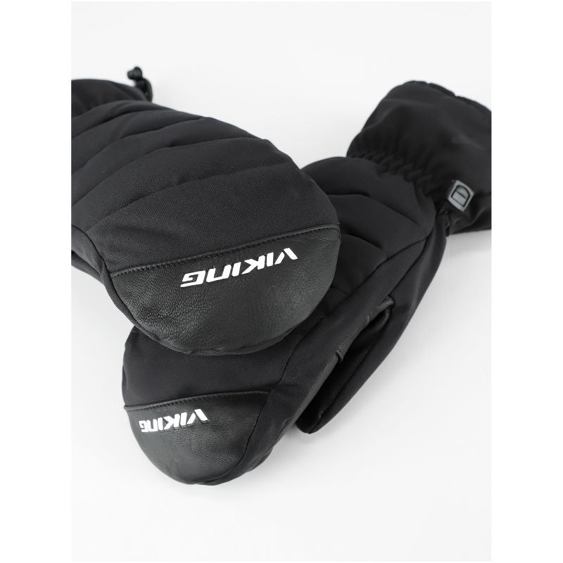 VIKING Ogama Women’s Ski Gloves, Down-Filled Lobster Mittens, Black