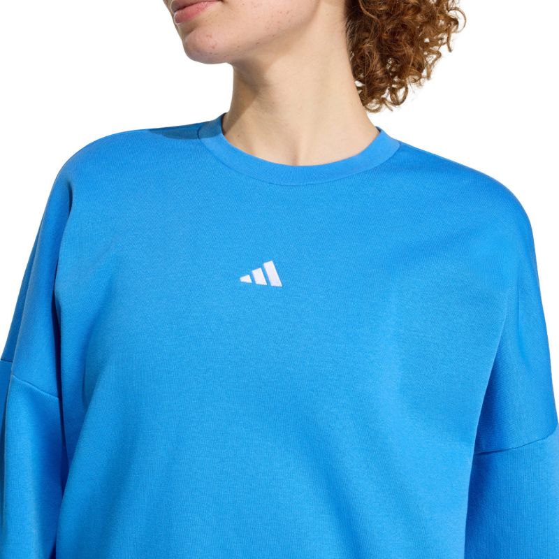 adidas Essentials Small Logo Feelcozy Women's Sweatshirt Blue KC5280