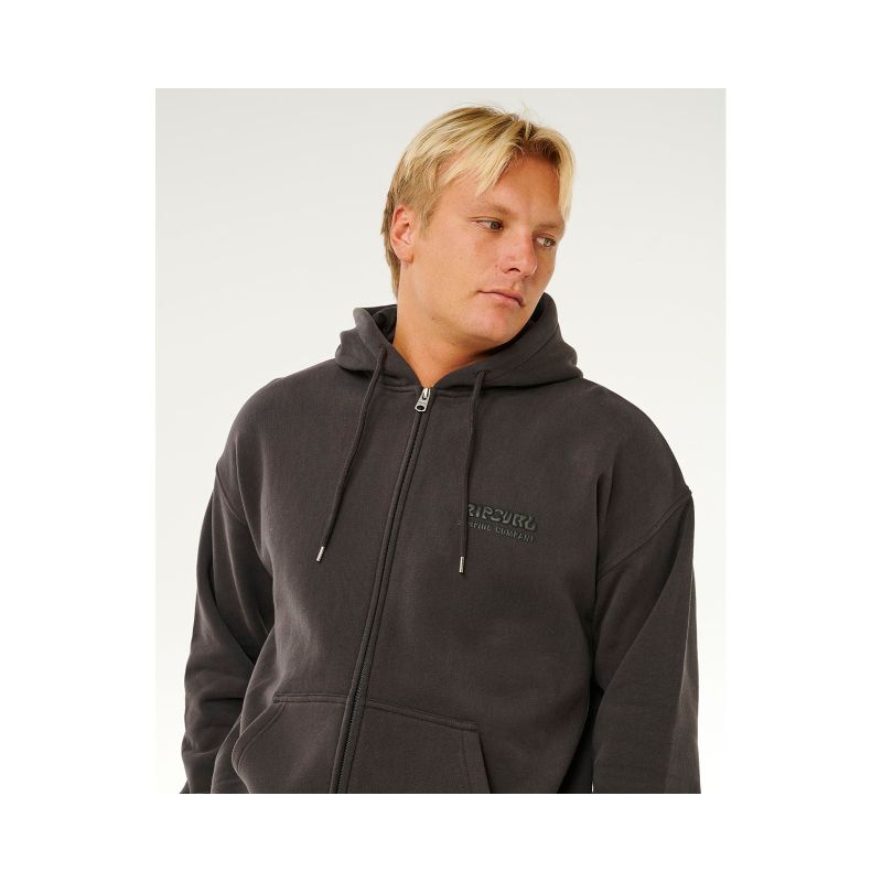 Men's RIP CURL Surf Puff Zip Thru Sweatshirt Black