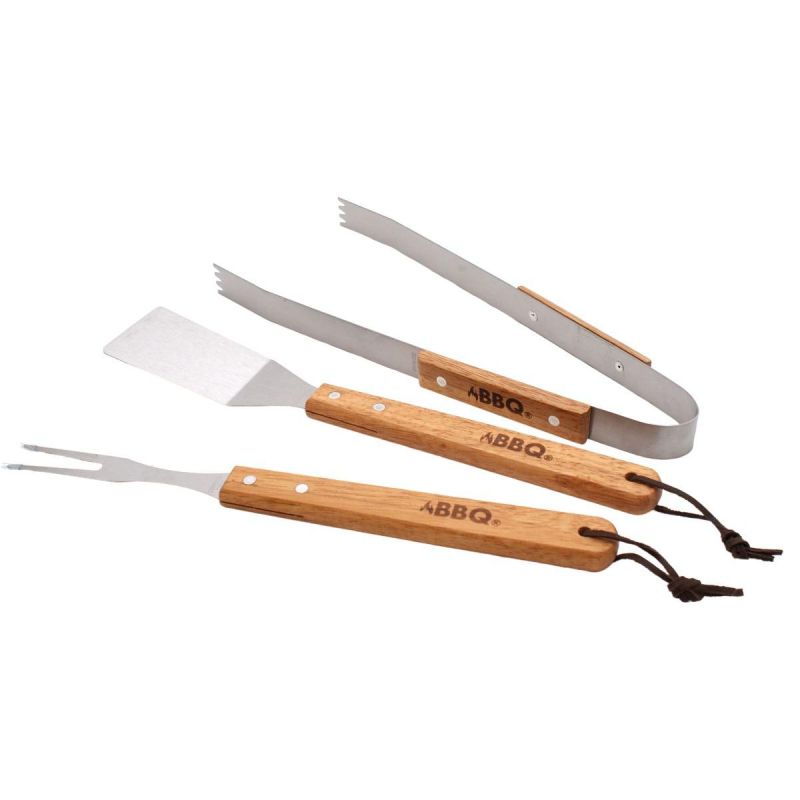 3-in-1 BBQ Utensil Set with Wooden Handle Home and Garden/Garden Your Sports Performance