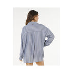 RIP CURL Women's Beach Days Pinstripe Shirt Blue
