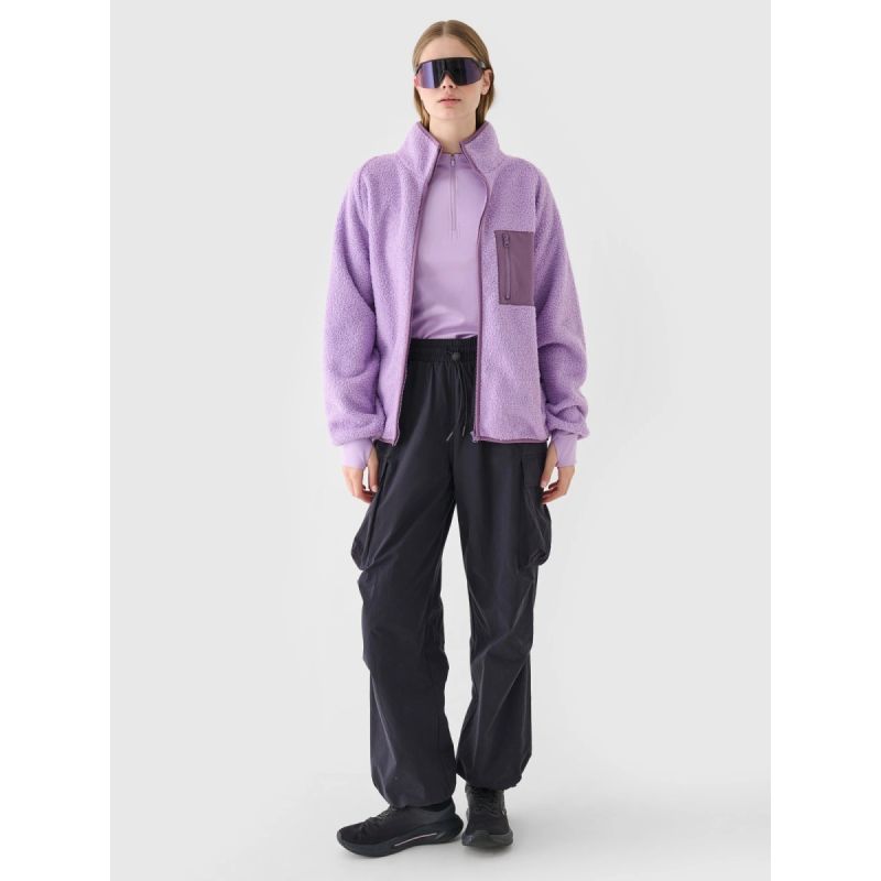 Women's sherpa fleece with stand-up collar 4F 4FRAW24TFLEF326-51S *Kategoria tymczasowa Your Sports Performance