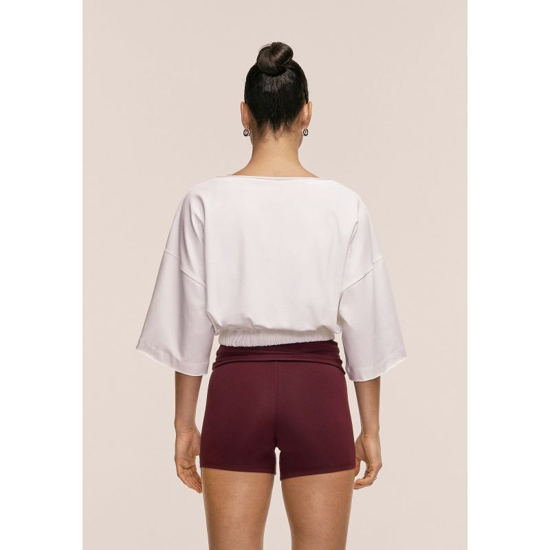 CASALL Women's Heavy Cotton Crop Tee White