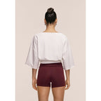 CASALL Women's Heavy Cotton Crop Tee White