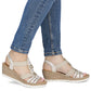 Women's comfortable beige espadrille sandals Rieker 619B2-60 Rieker