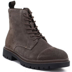 Men's leather ankle boots, unlined, suede, brown, Big Star UU174220