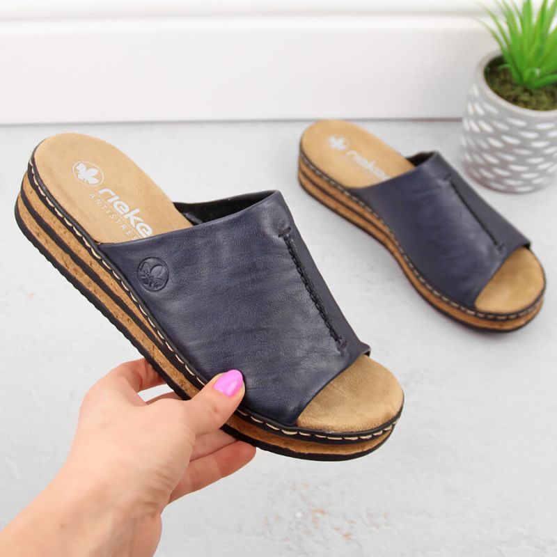 Comfortable Rieker W RKR670 flip-flops, navy blue Footwear/Lifestyle/Rieker Your Sports Performance