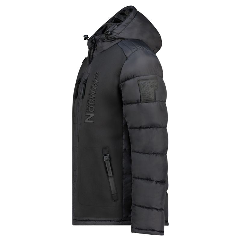 Men’s jacket Geographical Norway BEACHWOOD NO CONSTRAST BLACK-BLACK DB MEN 068 (WZ7433H/GN-BLACK / BLACK)