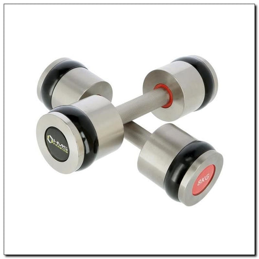 Chrome dumbbells 2x8 kg silicone elements HMS Premium HH08 In preparation Your Sports Performance