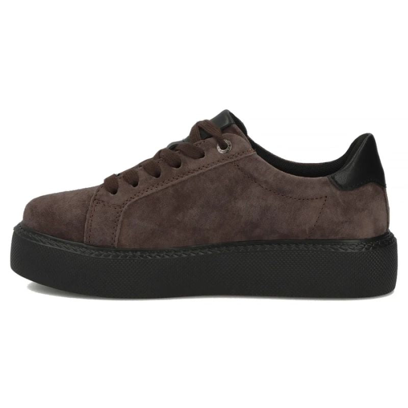 Women's leather platform sneakers, brown, Filippo DP6119