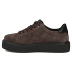 Women's leather platform sneakers, brown, Filippo DP6119