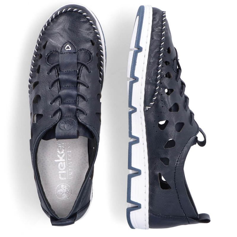 Leather openwork shoes Rieker W RKR652, navy blue Footwear/Lifestyle/Rieker Your Sports Performance