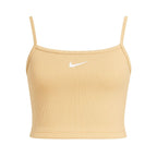 Nike Sportswear Essential Rib Crop Top Sanddrift/White - DM6737-126 Nike
