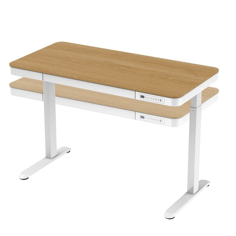 Activejet ET119W-C electric height-adjustable desk, white/oak. Tabletop dimensions: 140 x 70 cm. Biurka/Biurka nowoczesne Your Sports Performance