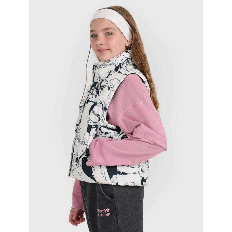 Girls' down vest with synthetic filling 4F 4FJRAW25TVJAF320-11A Clothing Your Sports Performance