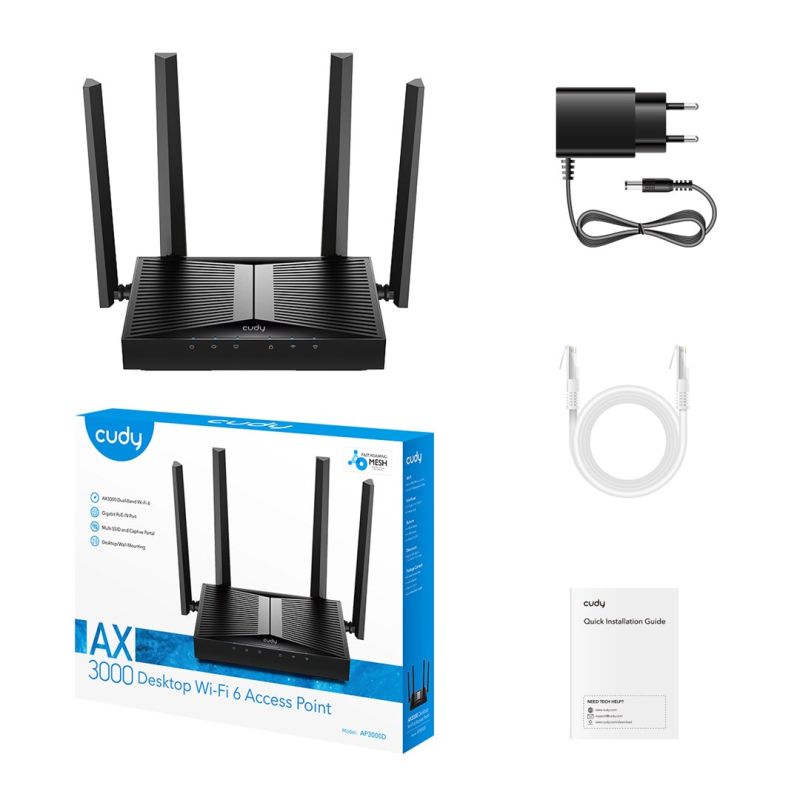 Access Point CUDY AX3000 2.5G AP3000D Komunikacja i łączność/AccesPoint Your Sports Performance
