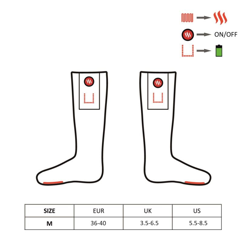 GLOVII HEATED SLIPPERS WITH SOCKS, SIZE 36-43, NORWEGIAN PATTERN, BATTERIES AND CHARGING CABLE INCLUDED, GQ4M Footwear Your Sports Performance