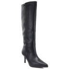 Women's leather boots with a high heel, insulated, black Big Star UU274497