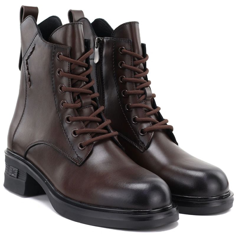 Brown Women’s Leather Ankle Boots Vinceza 86444
