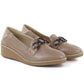 Women's beige wedge shoes with decoration M.Daszyński MR2265 M. Daszyński