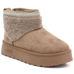 Big Star UU274169 Women's Waterproof Beige Platform Snow Boots