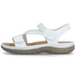Comfortable women's sandals with Velcro and elastic bands, white Rieker 64870-81 Rieker
