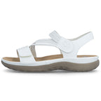 Comfortable women's sandals with Velcro and elastic bands, white Rieker 64870-81 Rieker